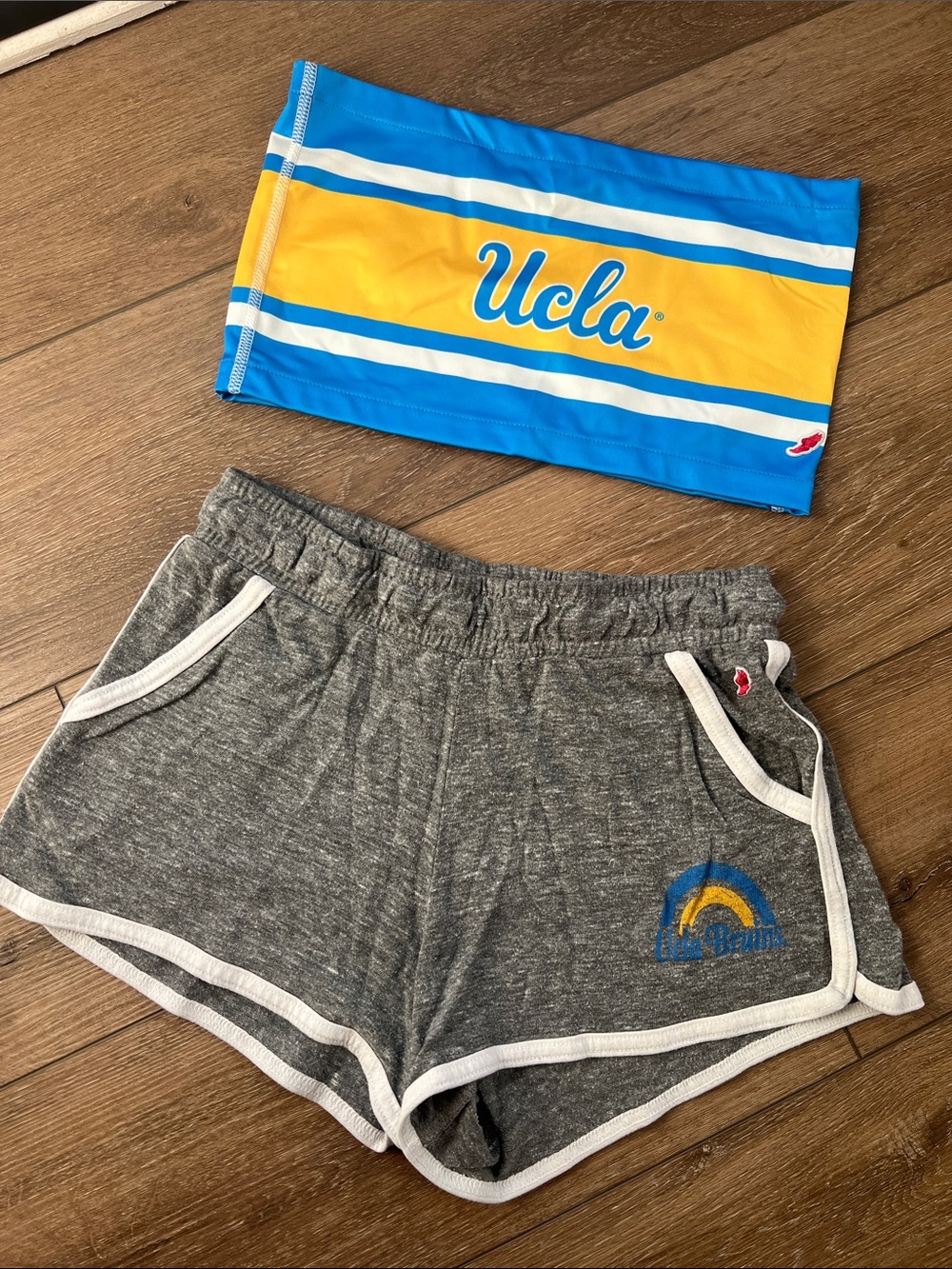 UCLA Set Blue and Gold Logo Bandeau Top and Shorts